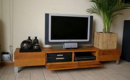 Bevestigen veeg referentie Tv meubel massief kersenhout